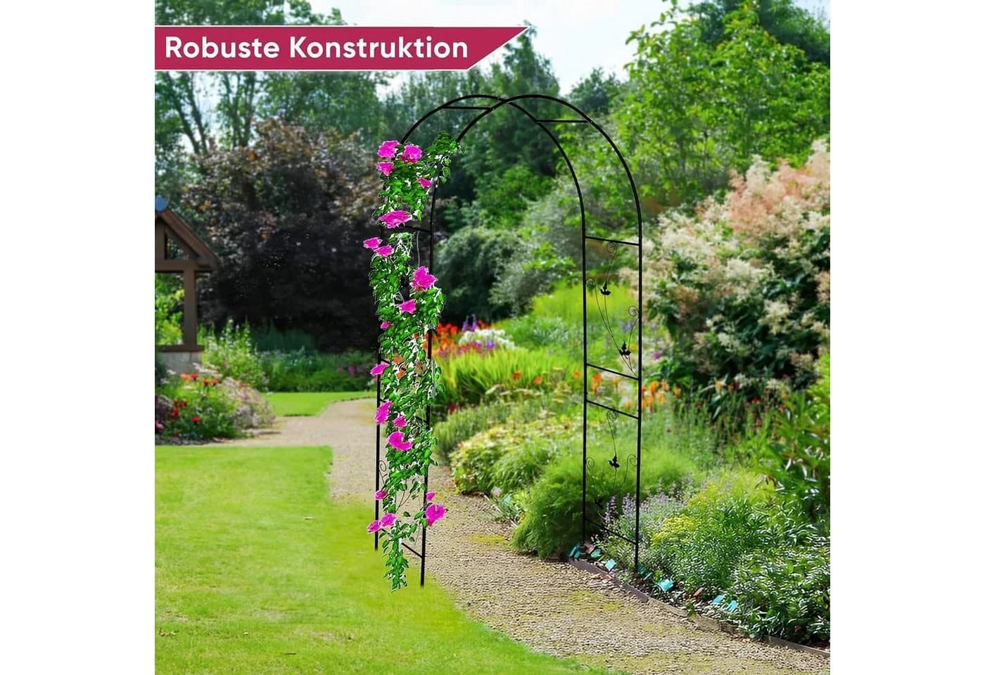 Defactoshop Rosenbogen Rankhilfe Schwarz Gartenbogen - Bild 3