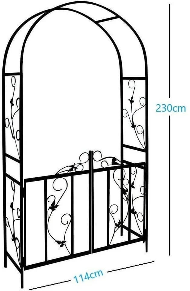 Defactoshop Rosenbogen Gartenbogen Schwarz Rankhilfe