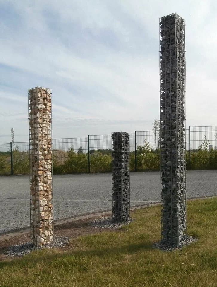 Defactoshop Gabionen-Steinsäule Feuerverzinkt Dekorative Gartensäule