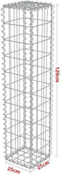 Defactoshop Gabionen-Steinsäule Feuerverzinkt Dekorative Gartensäule Bild 2