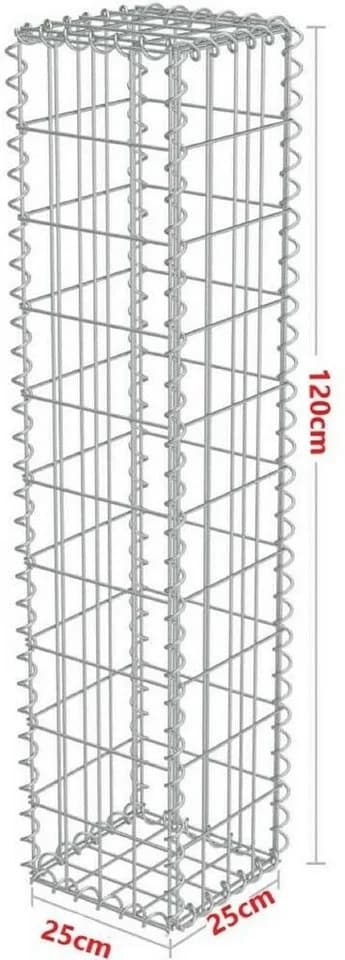 Defactoshop Gabionen-Steinsäule Feuerverzinkt Dekorative Gartensäule - Bild 2