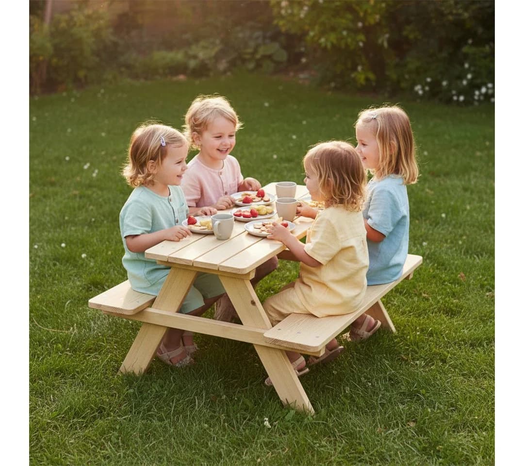 Bellabino Kindersitzgruppe Inny Outdoor-Bank aus Kiefer Massivholz