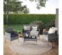 STEELSØN Gartenlounge-Set Thalora Polyrattan 4-er Set grau-meliert Bild 2