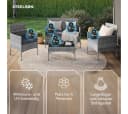 STEELSØN Gartenlounge-Set Thalora Polyrattan 4-er Set grau-meliert Bild 3