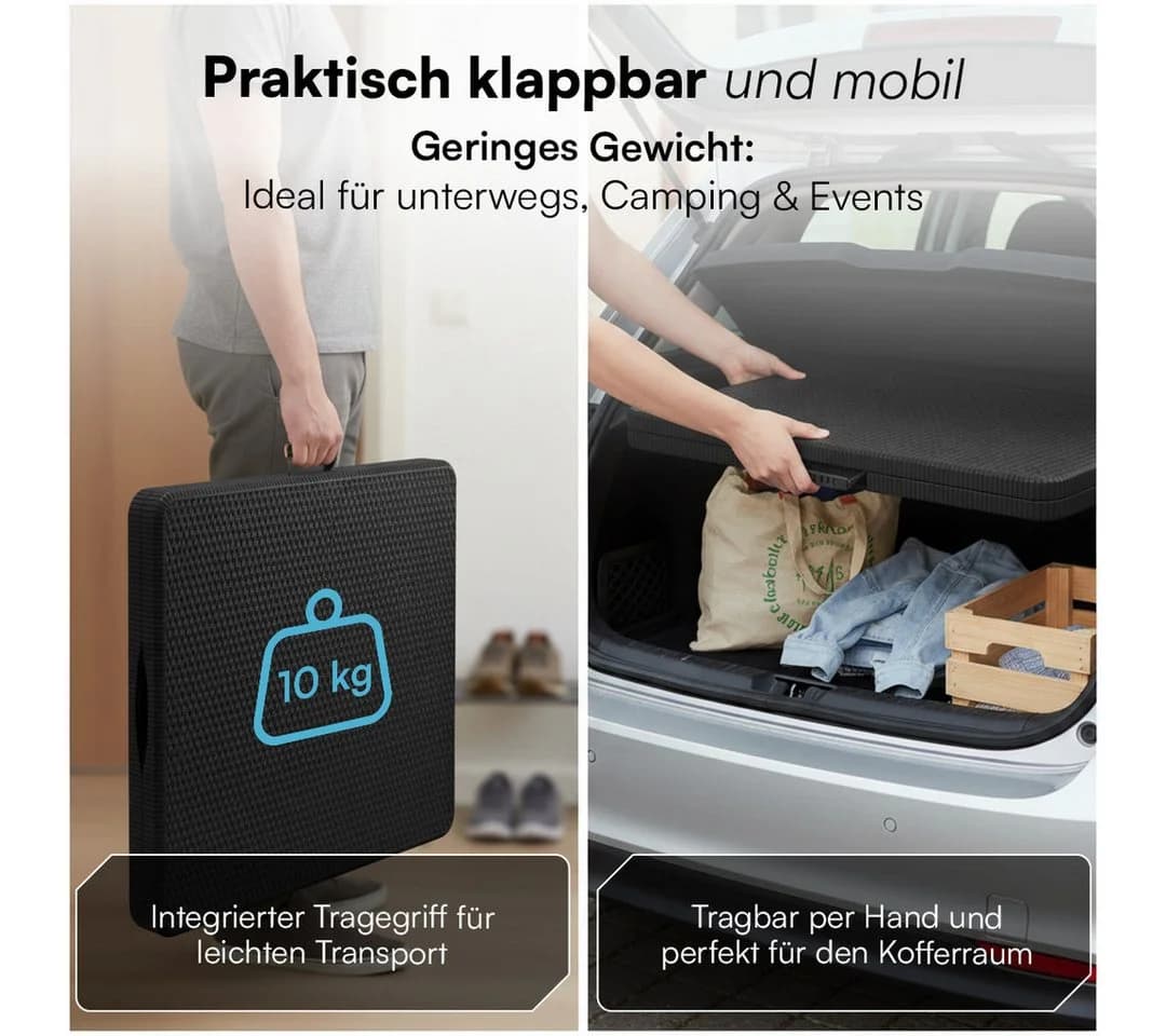 STEELSØN Klapptisch Zennar Schwarz Rattanoptik - Bild 4