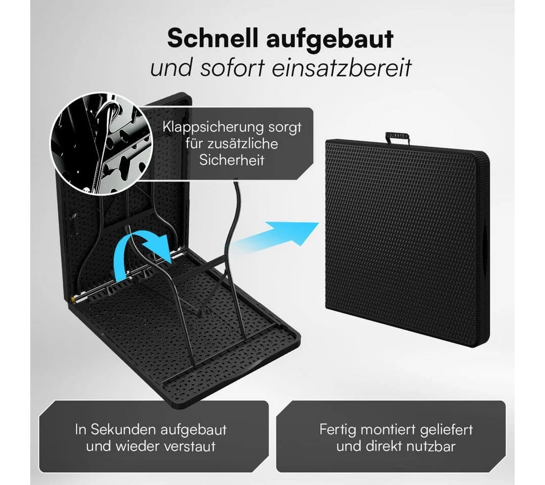 STEELSØN Klapptisch Zennar Schwarz Rattanoptik - Bild 5