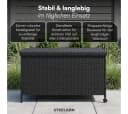 STEELSØN Aufbewahrungsbox Serion Gartenkiste Polyrattan Schwarz mit Rollen Bild 1