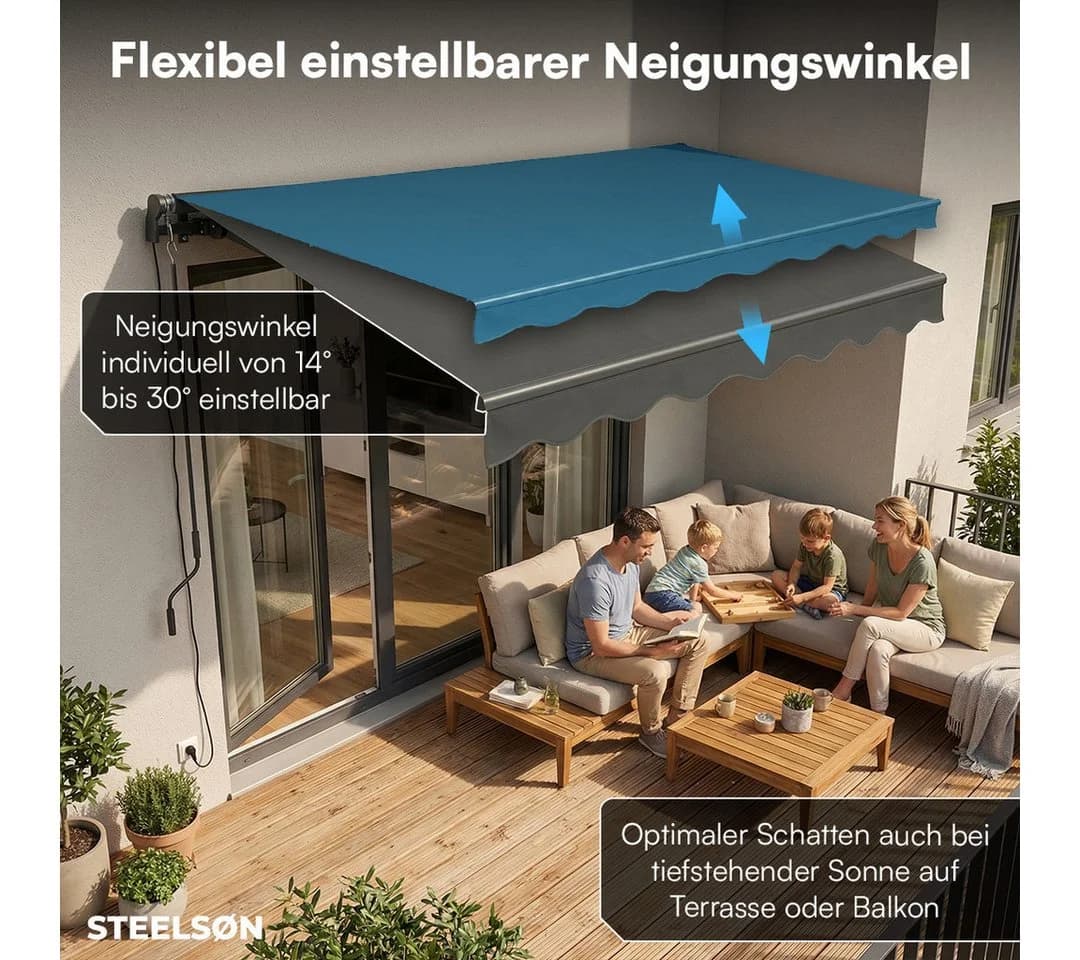 STEELSØN Gelenkarmmarkise Kestria Anthrazit mit LED-Beleuchtung - Bild 3