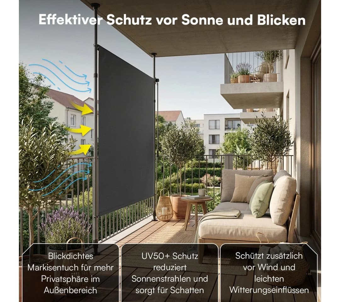 STEELSØN Senkrechtmarkise Serelia Anthrazit Klemmmarkise - Bild 5