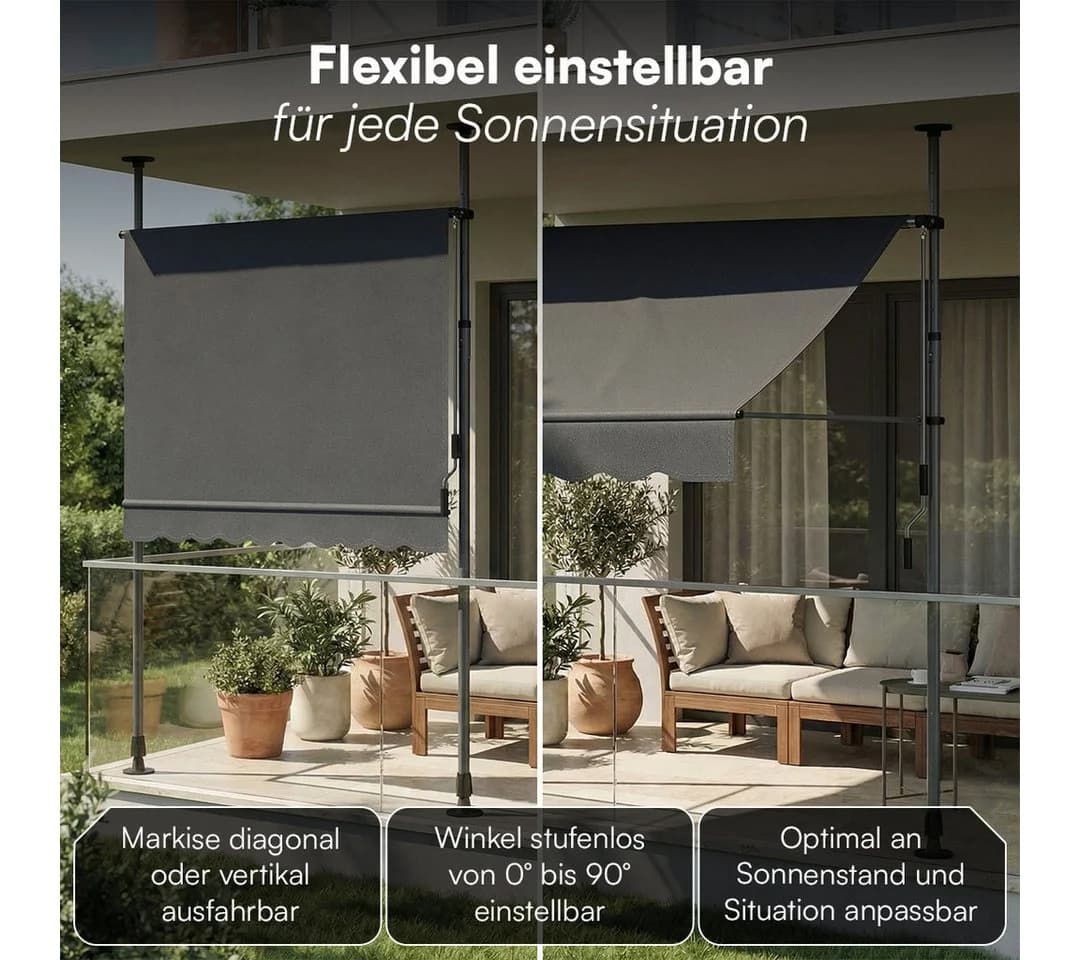 STEELSØN Klemmmarkise Dioran Anthrazit 150x180 cm - Bild 4