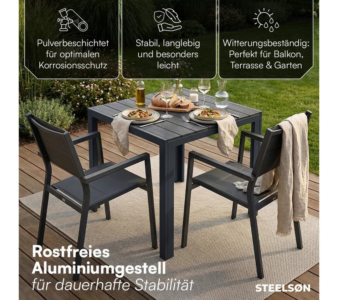 STEELSØN Gartentisch Alaris Kunstholz anthrazit - Bild 3