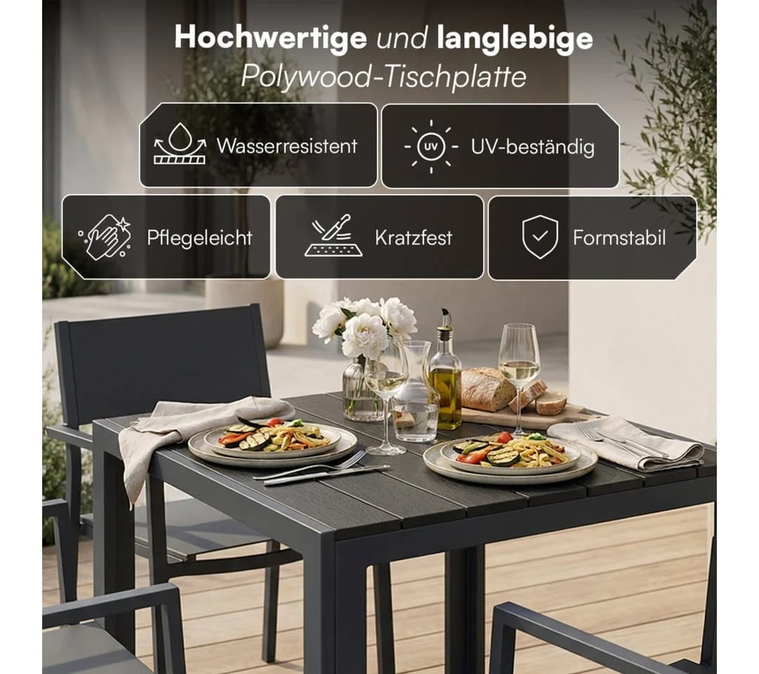 STEELSØN Gartentisch Alaris Kunstholz anthrazit - Bild 4