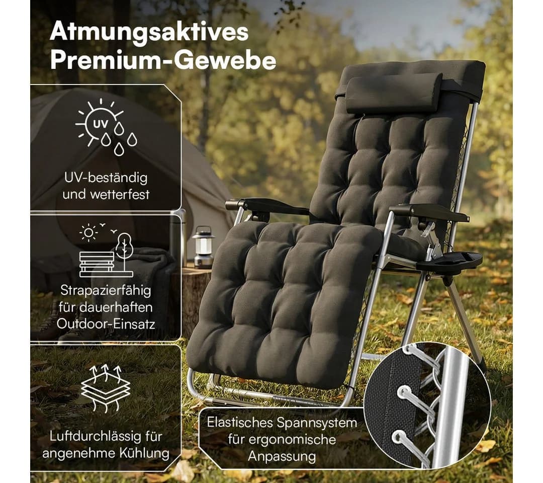 STEELSØN Lysira Zero-Gravity-Stuhl Schwarz/Silber