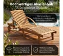 STEELSØN Mintaka Gartenliege Akazienholz mit Seitentisch & Rädern Bild 1