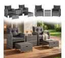 STEELSØN Gartenlounge-Set Selaria 4-tlg. Grau mit Kissen Bild 2