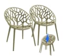 STEELSØN Gartenstuhl Quanta stapelbar wetterfest UV-beständig 2er Set Olivgrün Bild 2