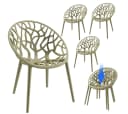 STEELSØN Gartenstuhl Quanta 4er Set Stapelbar Olivgrün Bild 2