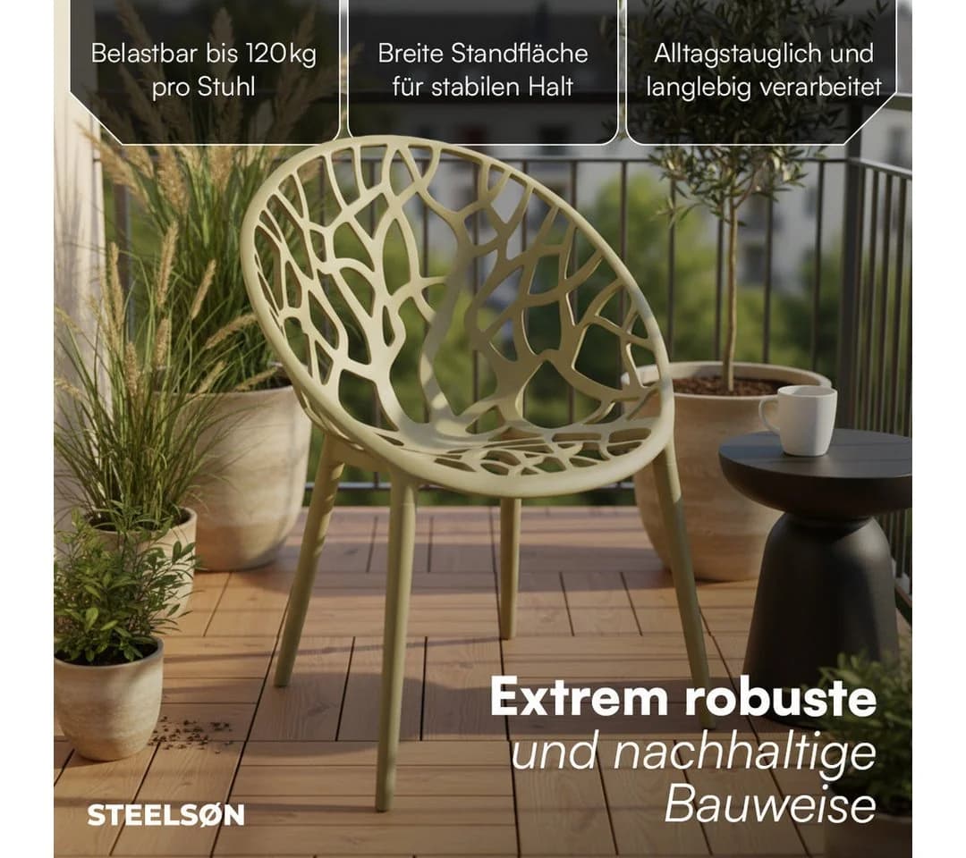 STEELSØN Gartenstuhl Quanta stapelbar olivgrün - Bild 3