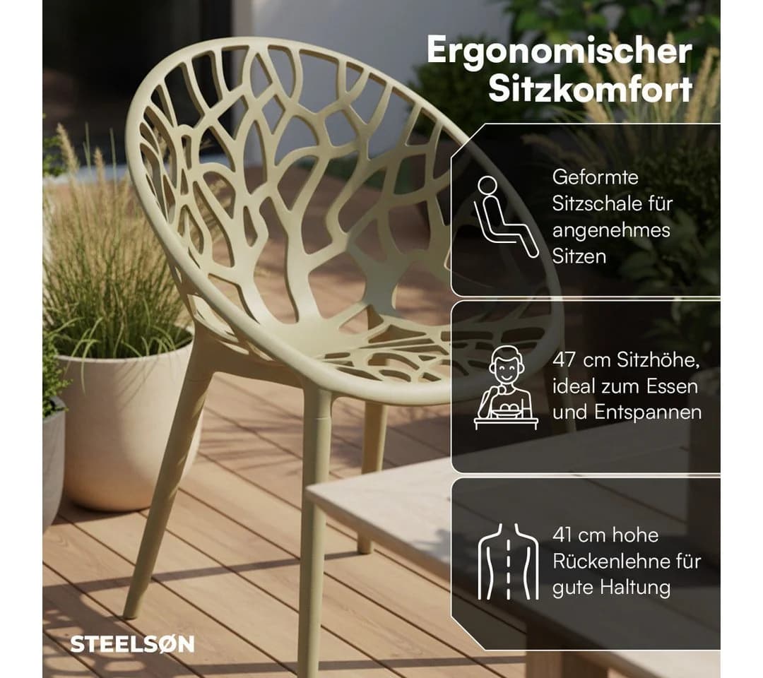 STEELSØN Gartenstuhl Quanta stapelbar olivgrün - Bild 4