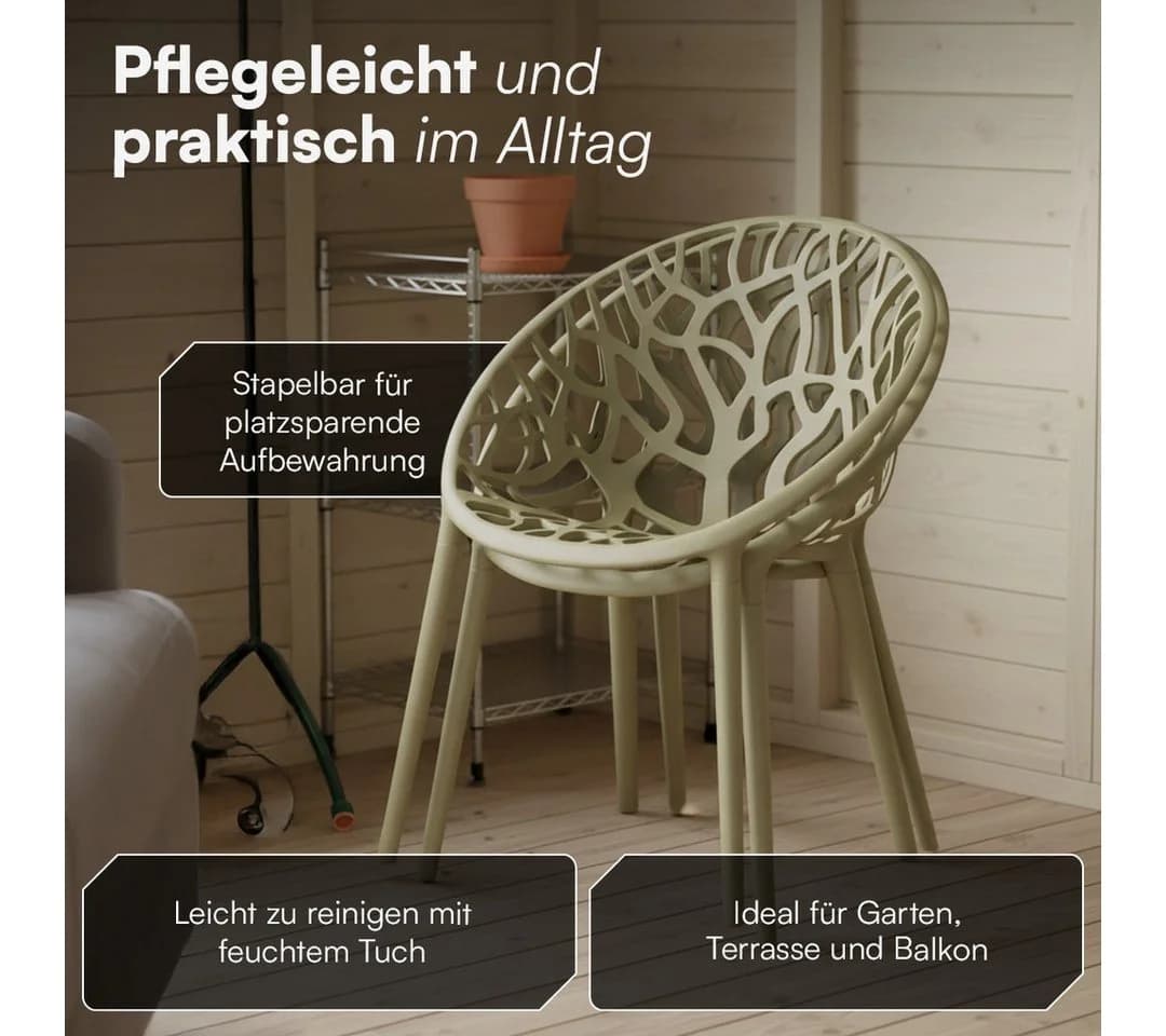 STEELSØN Gartenstuhl Quanta stapelbar olivgrün - Bild 5
