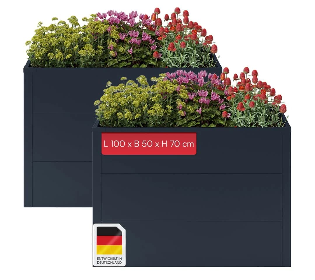 STEELSØN Hochbeet Icarus 2er-Set Anthrazit verzinkter Stahl - Bild 2
