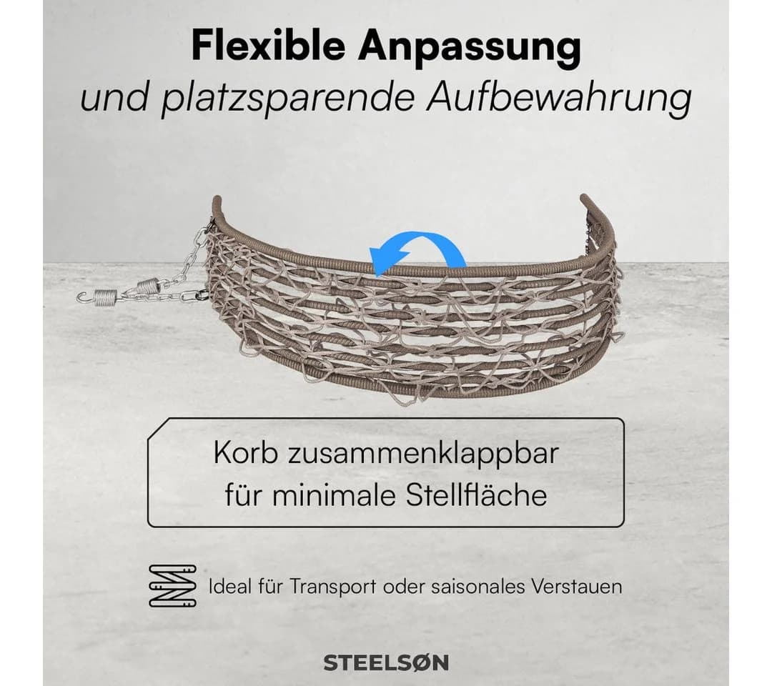 STEELSØN Hängesessel Alarian grau-schwarz höhenverstellbar XXL - Bild 4