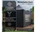 STEELSØN Pavillon Rynara 2x2 m Schwarz mit Seitenwänden Bild 4