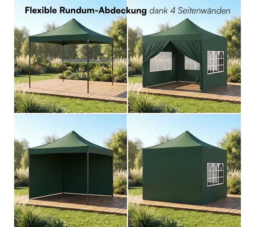 STEELSØN Pavillon Rynara 2x2m Grün mit Seitenwänden - Bild 5