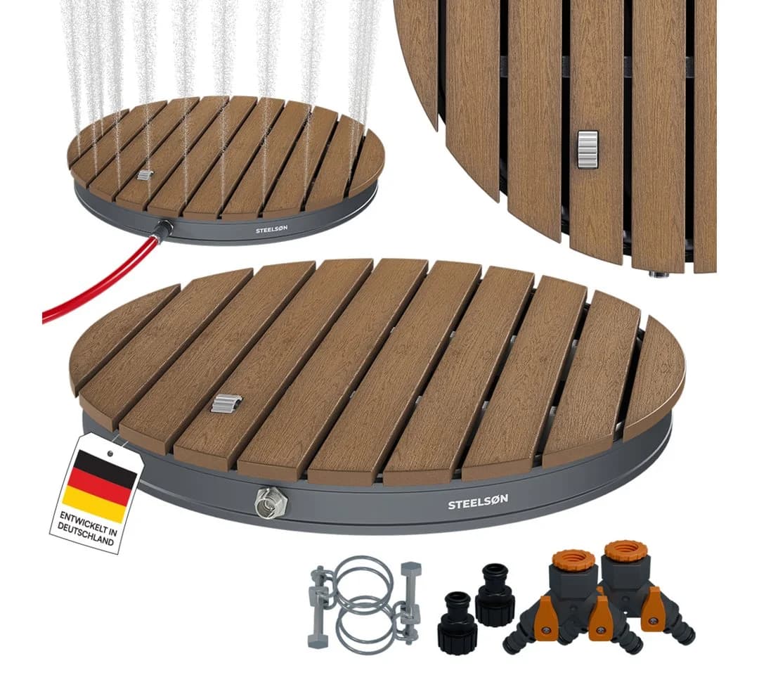 STEELSØN Gartendusche Samaya Bodendusche rund Braun/Grau - Bild 2
