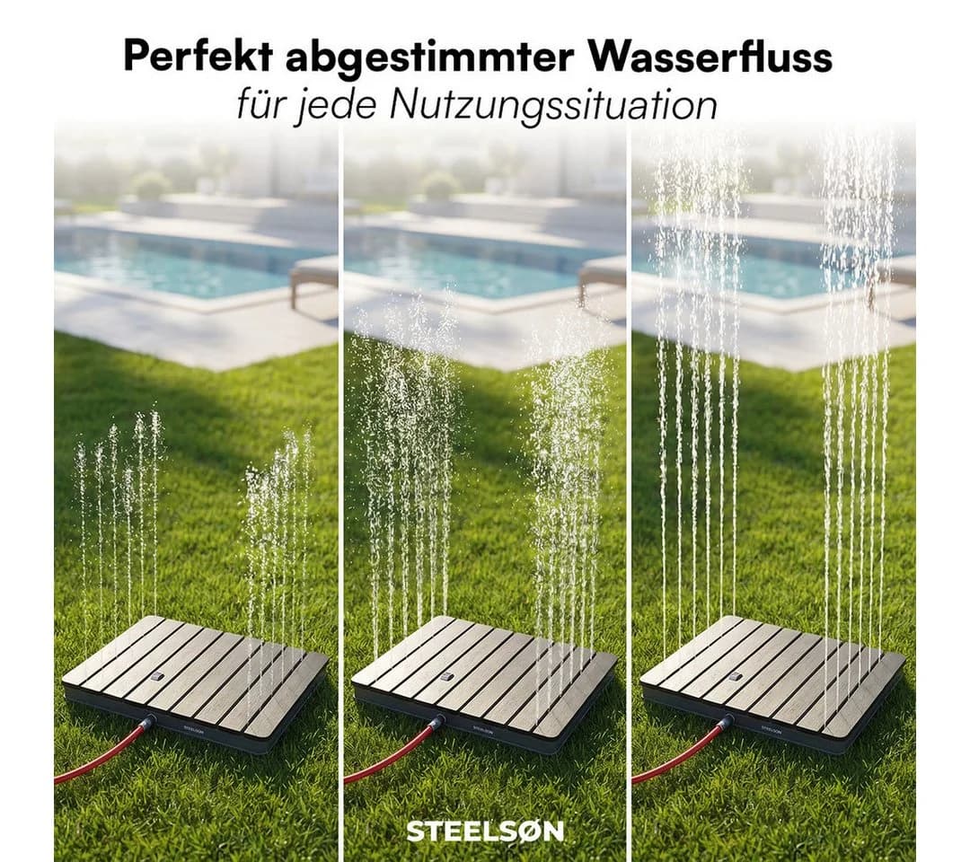 STEELSØN Gartendusche Samaya Bodendusche 4m Fontäne Fußrad Anthrazit - Bild 4