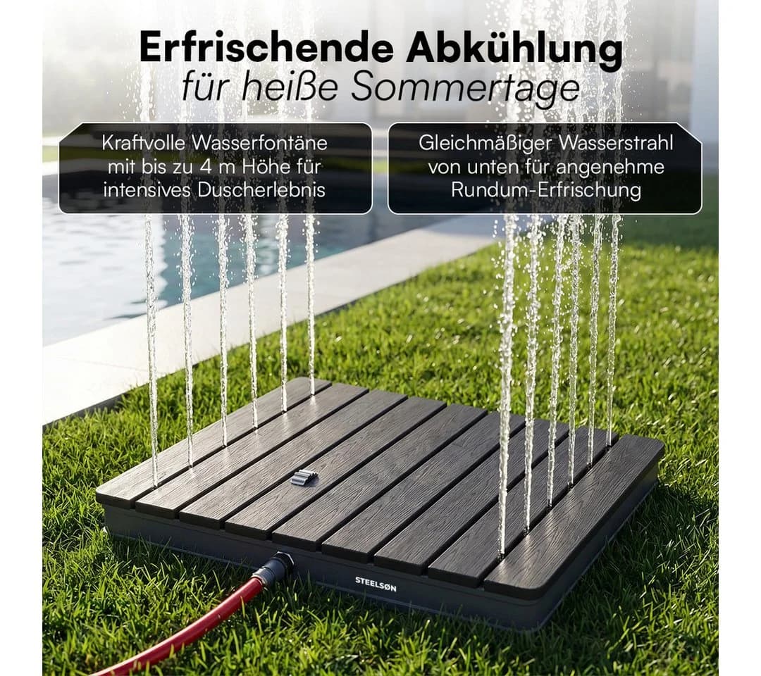 STEELSØN Gartendusche Samaya Bodendusche 4m Fontäne Fußrad Anthrazit - Bild 5