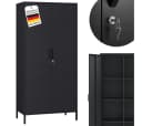 STEELSØN Geräteschrank Menkent Schwarz Metall mit Schloss Bild 2