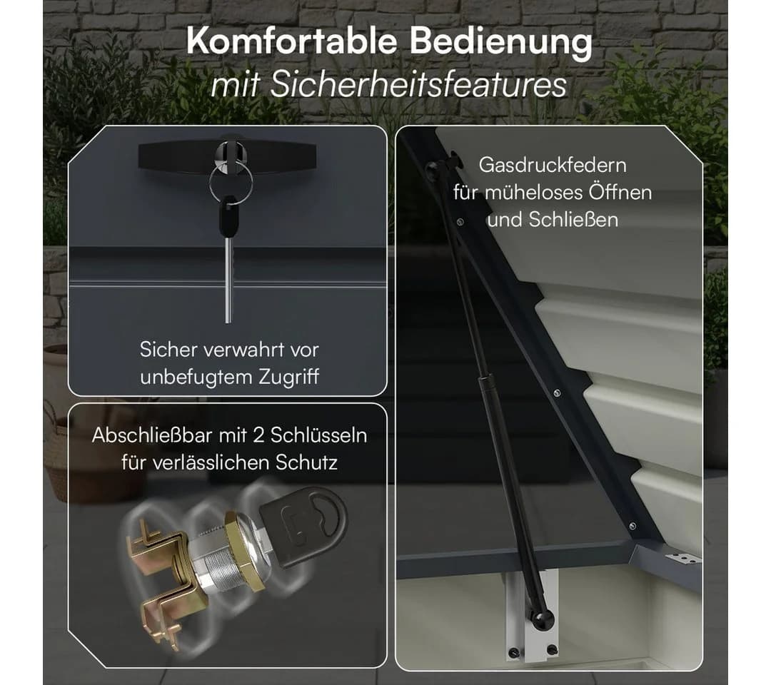 STEELSØN Auflagenbox Dorado Metall 350 Liter abschließbar - Bild 3