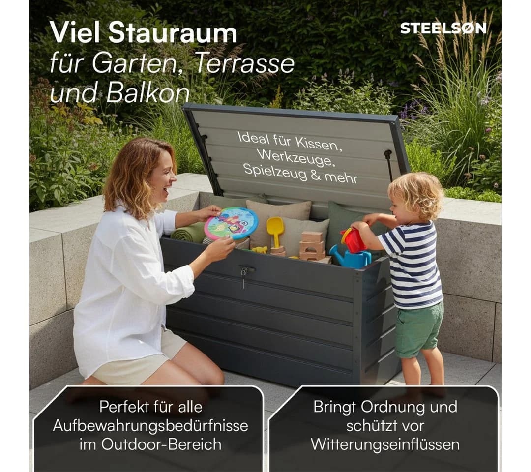 STEELSØN Auflagenbox Dorado Metall 350 Liter abschließbar - Bild 5