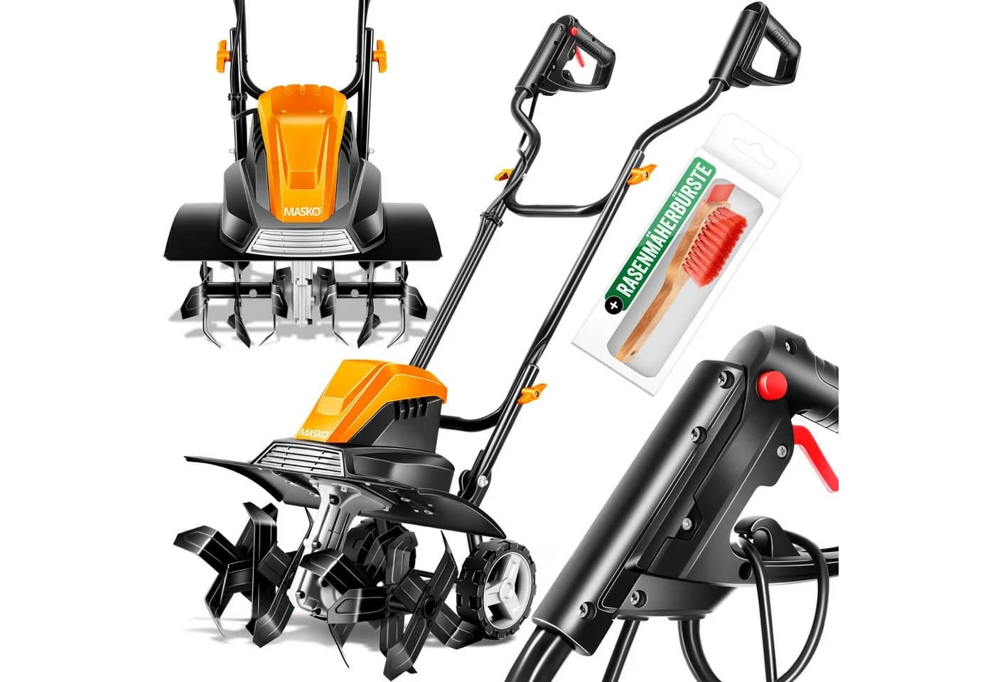 MASKO Elektromotorhacke 1500W 40cm Arbeitsbreite Orange - Bild 2