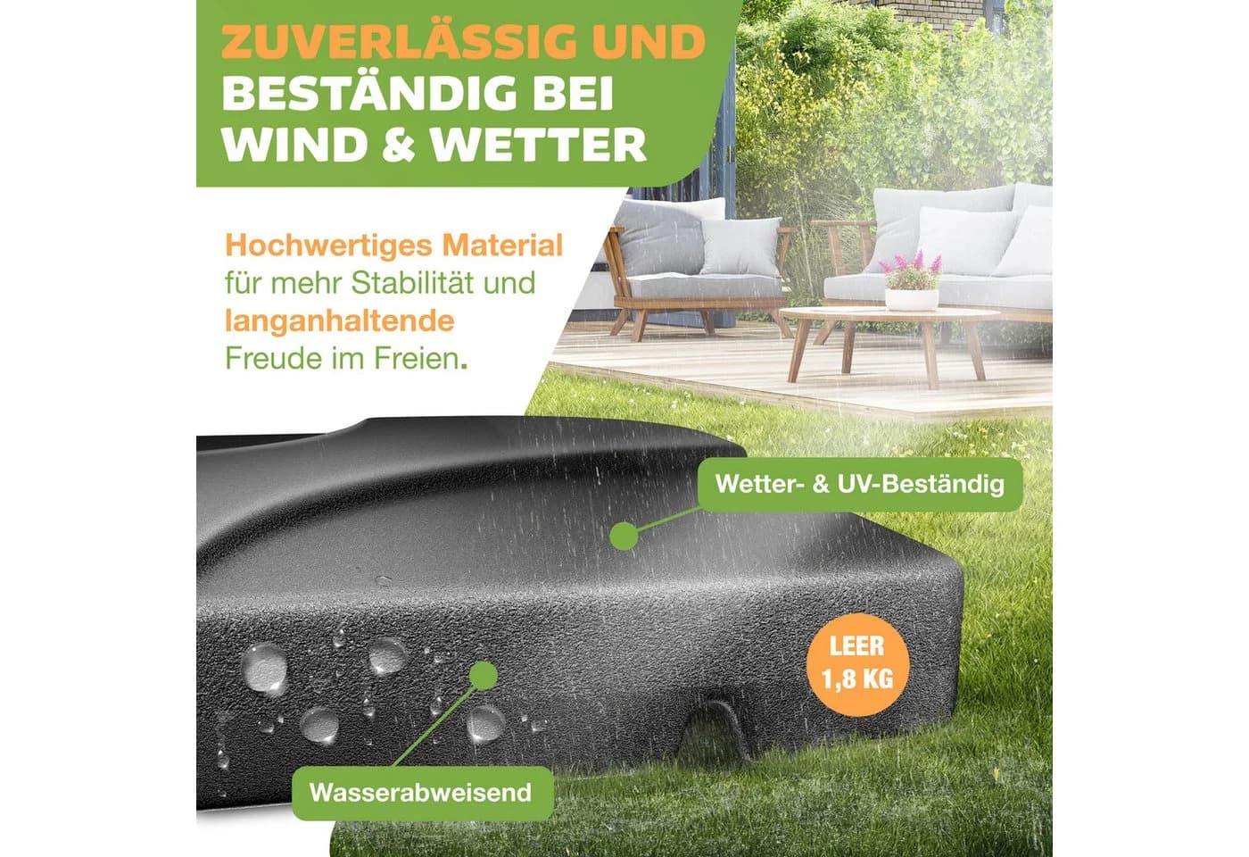 KESSER® Sonnenschirmständer 4-teilig Schirmgewicht Kunststoff - Bild 4