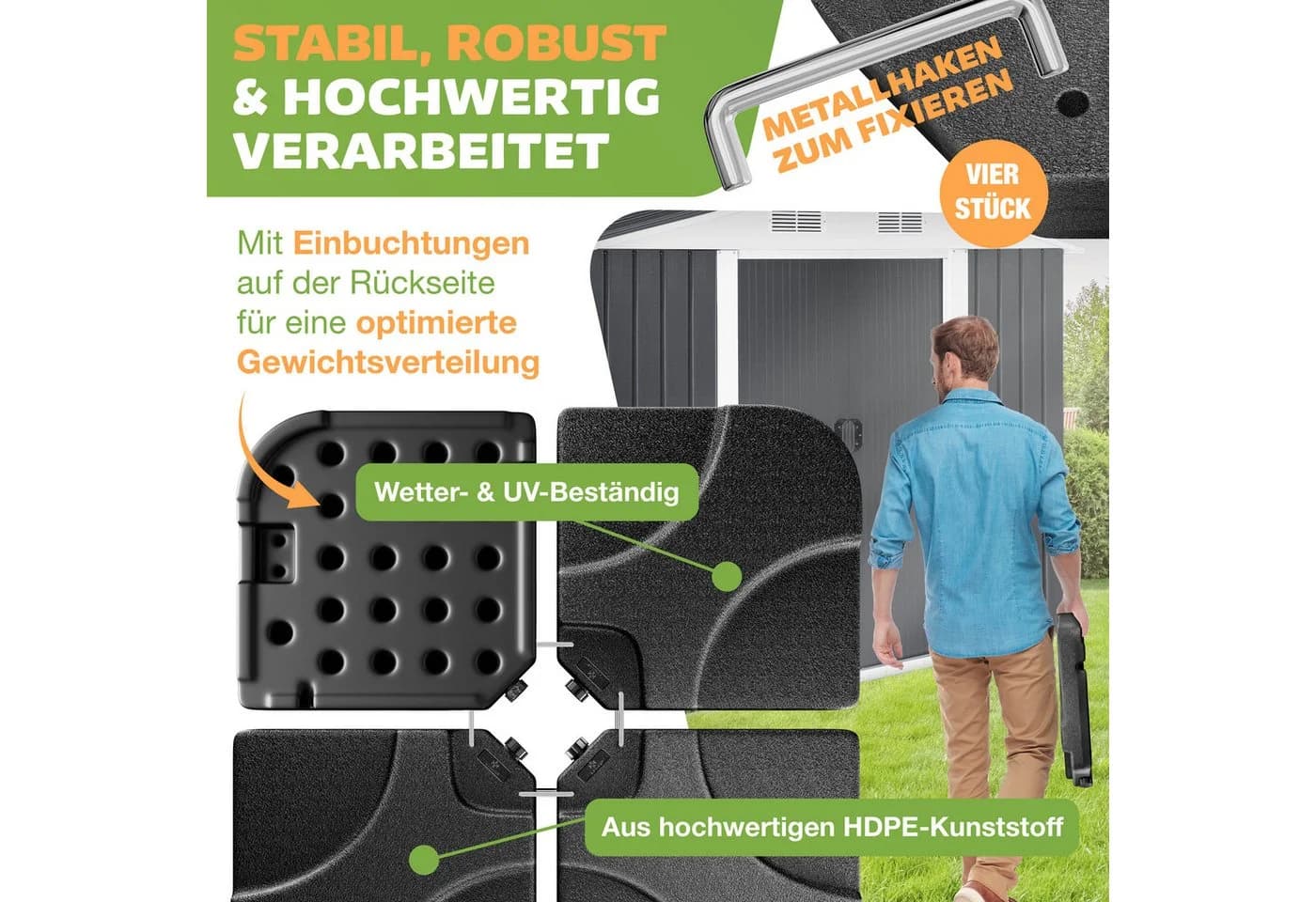 KESSER® Sonnenschirmständer 4-teilig Schirmgewicht Kunststoff - Bild 5