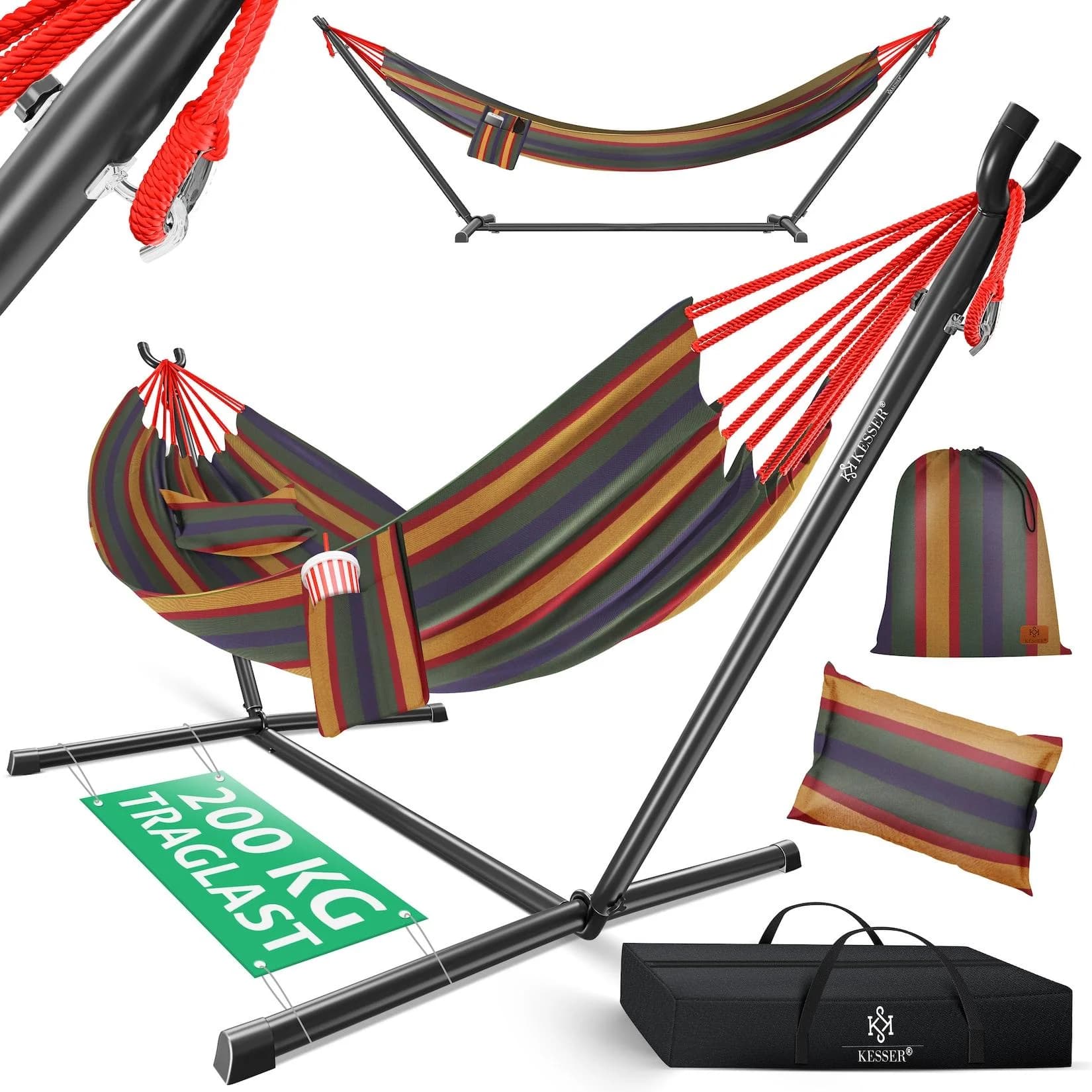 KESSER® Hängematte LAKE Doppelhängematte 2 Personen
