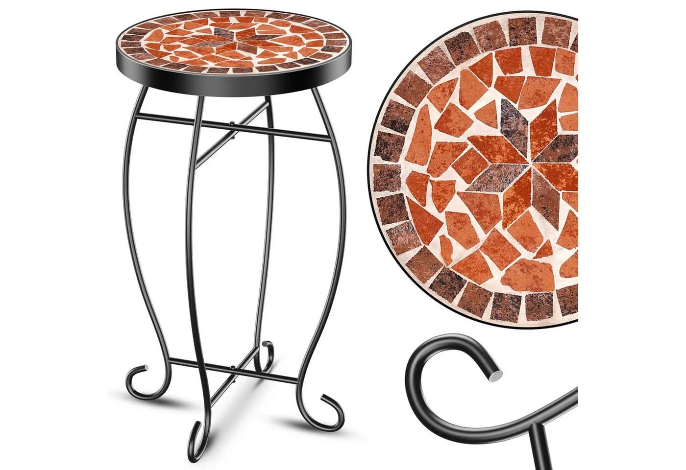 KESSER Mosaiktisch Rund Metall Bunt Garten - Bild 2
