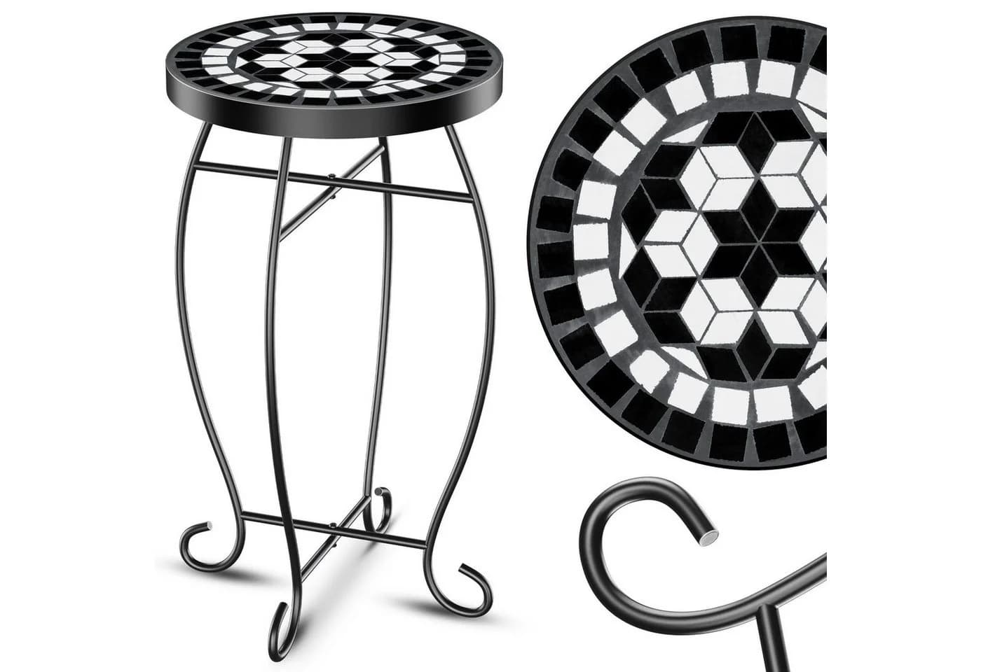 KESSER Mosaiktisch Bistrotisch Garten Metall Steinmosaik Bunt - Bild 2