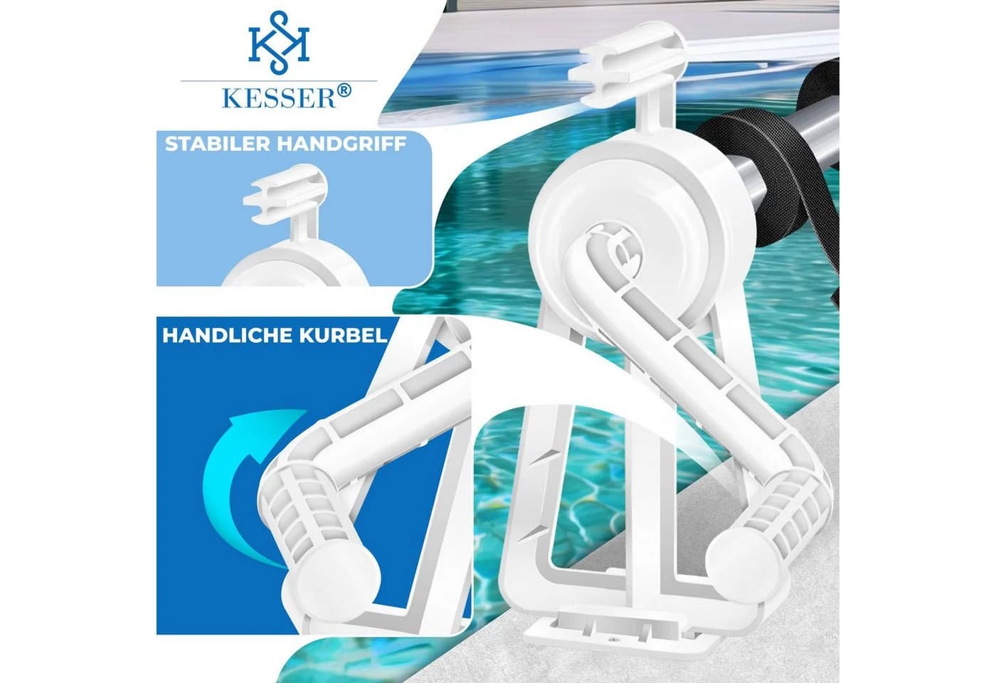 KESSER Pool Aufroller Premium Aluminium UV-beständig 1,05m-6,15m - Bild 2