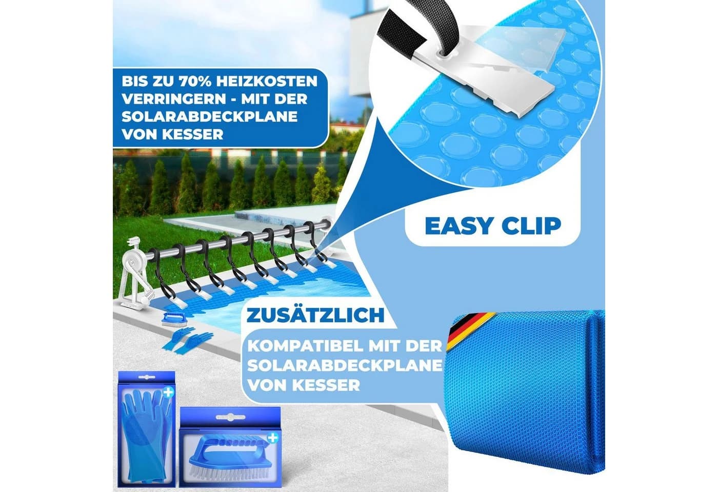 KESSER Pool Aufroller Premium Aluminium UV-beständig 1,05m-6,15m - Bild 4