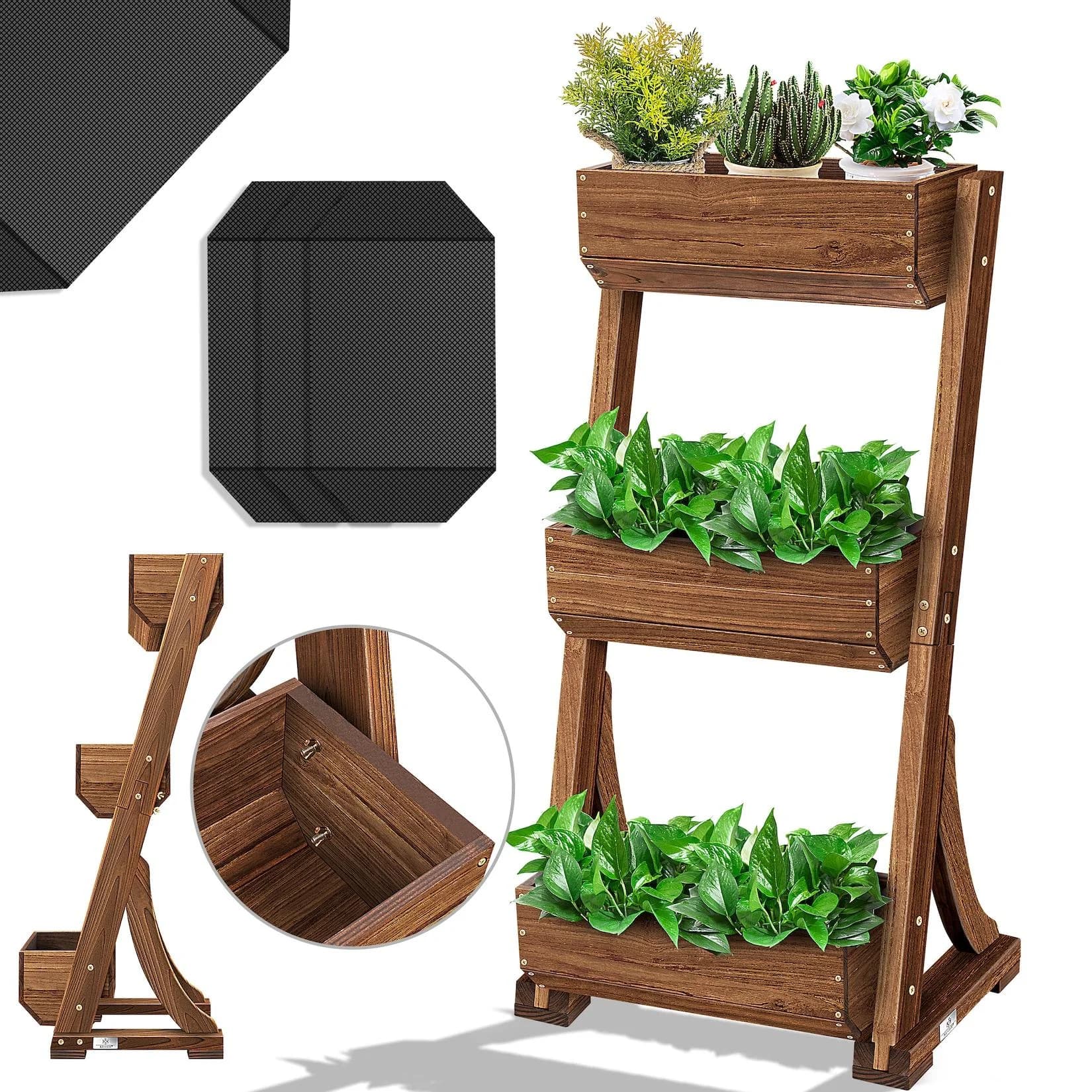 KESSER® Hochbeet mit Etagen Premium Tannenholz witterungsbeständig
