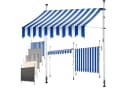 KESSER Klemmmarkise mit Handkurbel Blau/Weiß UV-beständig Bild 3