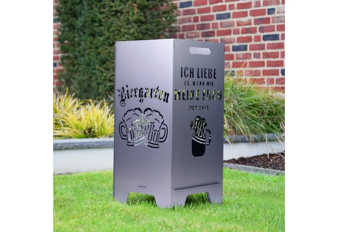 Feuertonnen Bertling Feuerschale XL 80 cm mit Biergarten Schriftzug - Bild 3