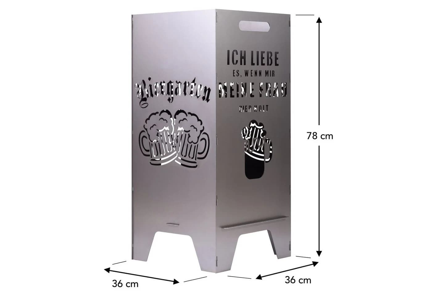 Feuertonnen Bertling Feuerschale XL 80 cm mit Biergarten Schriftzug - Bild 4