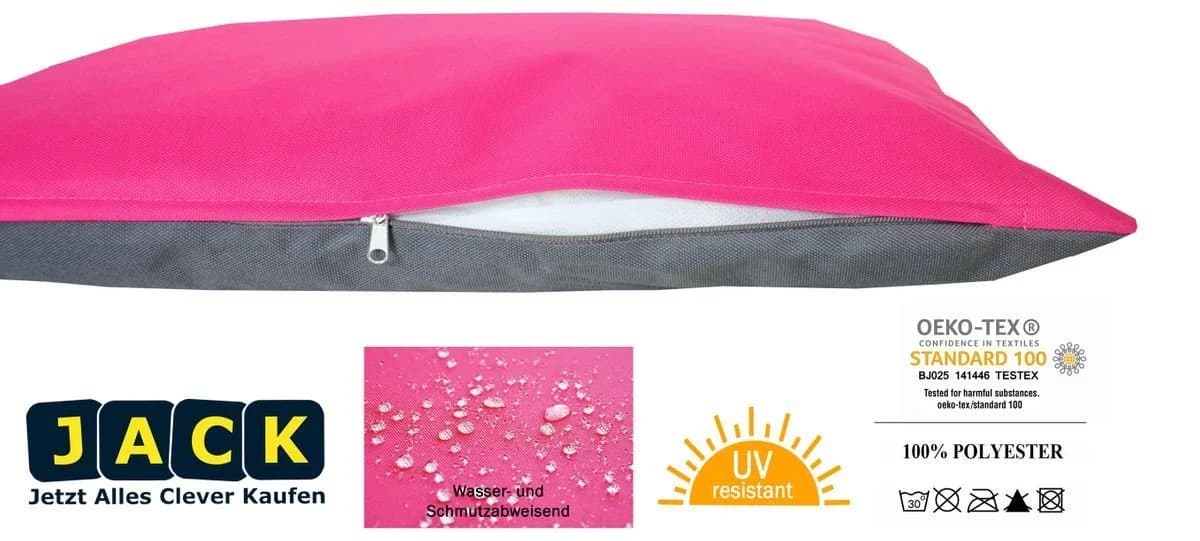 JACK Wende Dekokissen 30x50cm Outdoor Grau/Rosa - Bild 3
