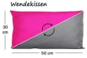 JACK Wende Dekokissen 30x50cm Outdoor Grau/Rosa Bild 5