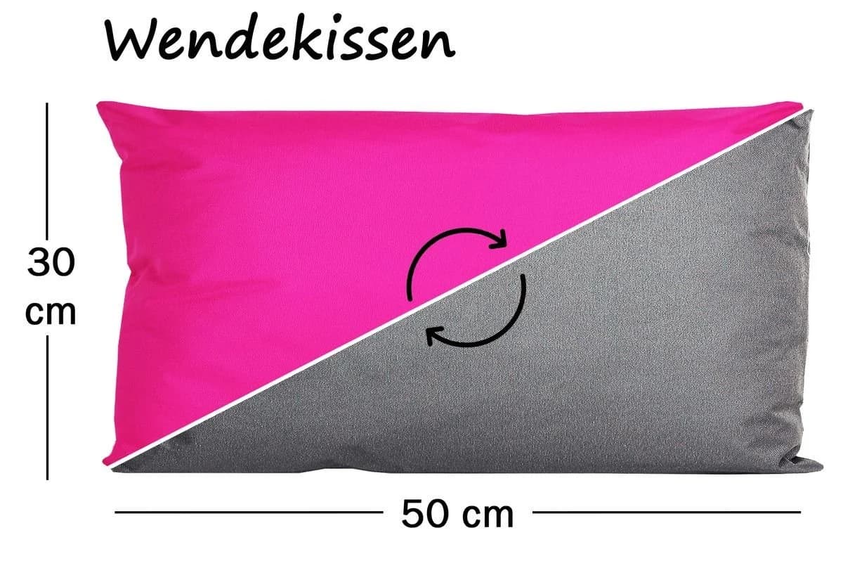 JACK Wende Dekokissen 30x50cm Outdoor Grau/Rosa - Bild 5