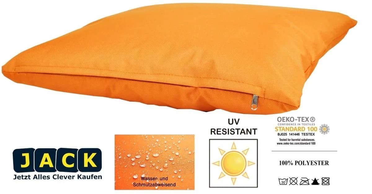JACK Dekokissen 2er Set Outdoor Orange Wasserabweisend - Bild 5